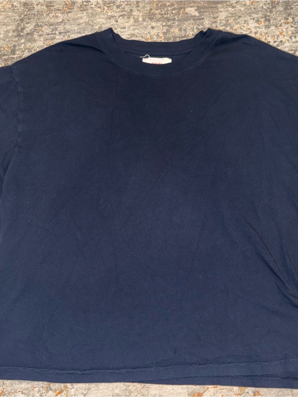 Classic Navy Crewneck T-Shirt Women’s Boxy Short Size L